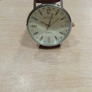 ROYAL Quartz Watch – Classic Brown Leather Strap
