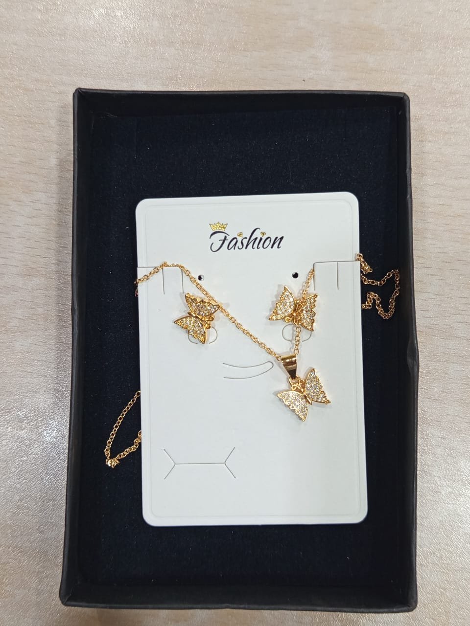 Butterfly Fashion Jewelry Set – Gold Tone