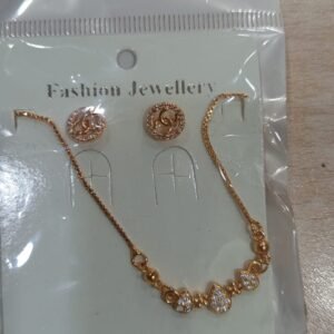 Gold-Tone Necklace & Earrings Fashion Jewellery Set