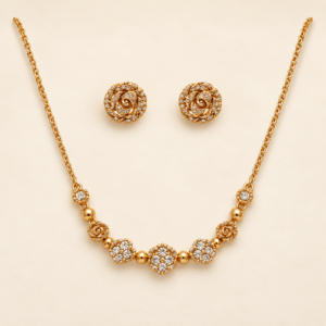 Gold-Tone Necklace & Earrings Fashion Jewellery Set
